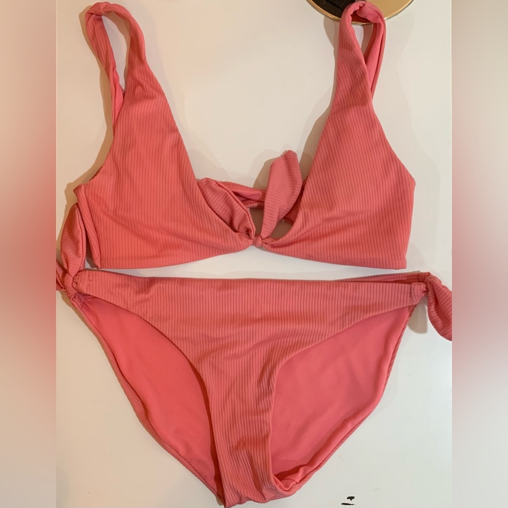 Walmart Tie Bikini/ C:Blush Pink / S:Top (Small) Bottoms (Medium)